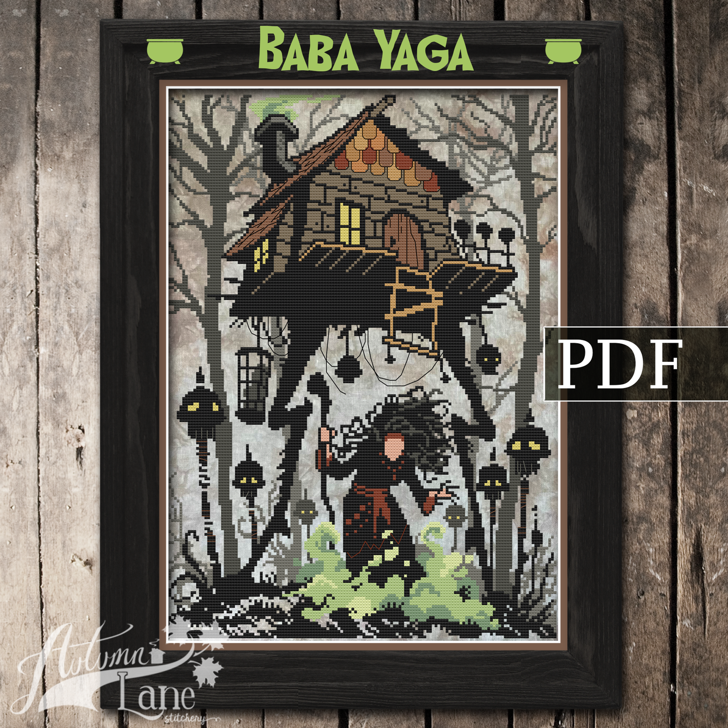 Baba Yaga Cross Stitch Pattern - Digital Download