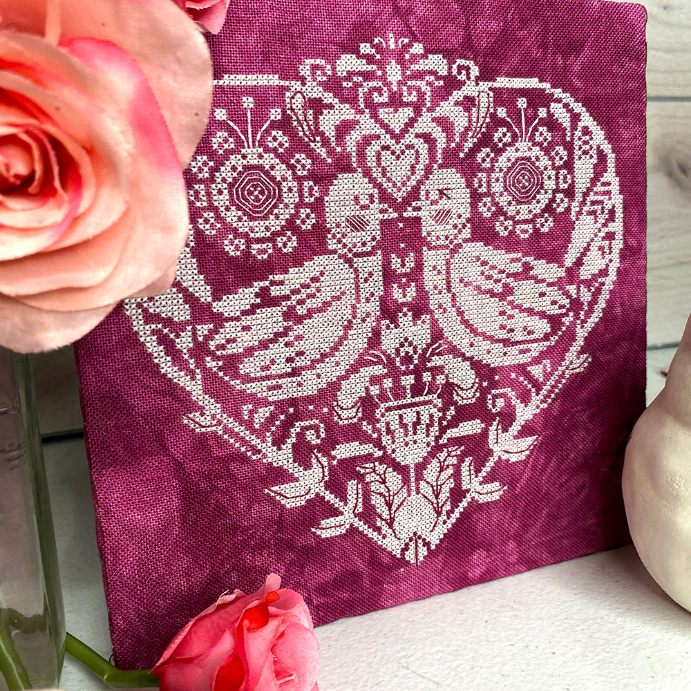 Love Birds Cross Stitch Pattern - Physical Leaflet