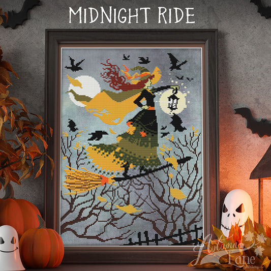 Midnight Ride Cross Stitch Pattern - Physical Leaflet