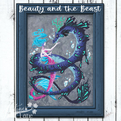 Beauty and the Beast Cross Stitch Pattern - Physical Leaflet