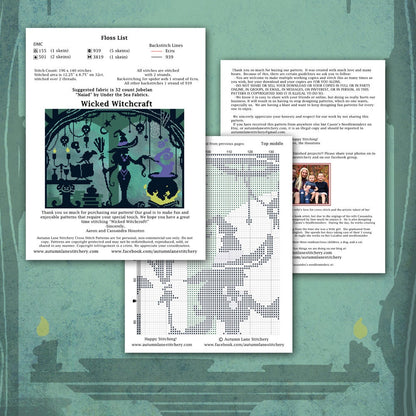 Wicked Witchcraft Cross Stitch Pattern - Digital Download