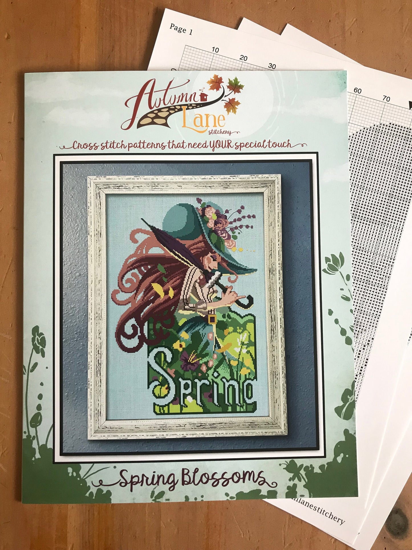 Spring Blossoms Cross Stitch Pattern - Physical Leaflet