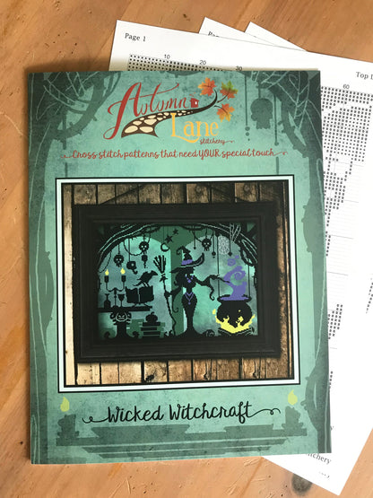 Wicked Witchcraft Cross Stitch Pattern - Physical Leaflet