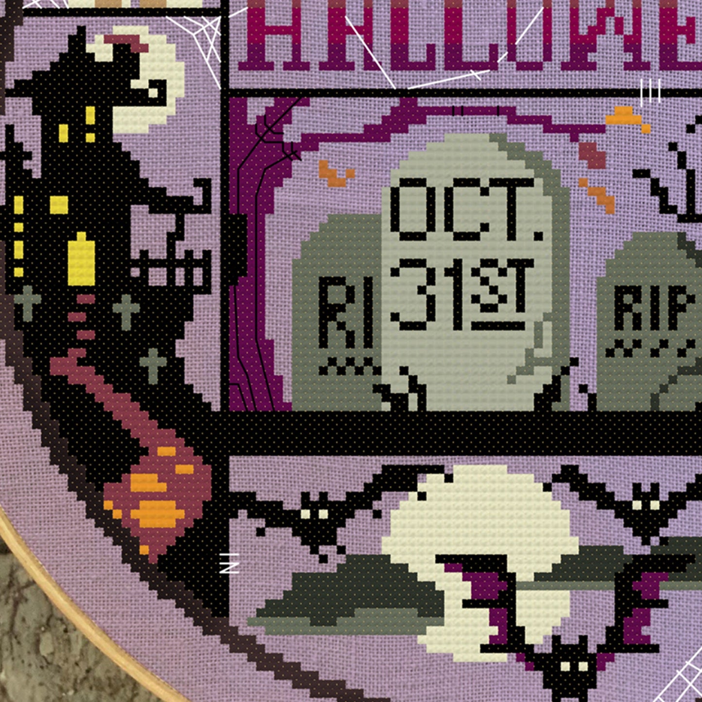 Halloween Night Cross stitch Pattern - Digital Download