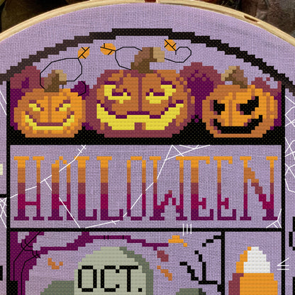 Halloween Night Cross stitch Pattern - Digital Download