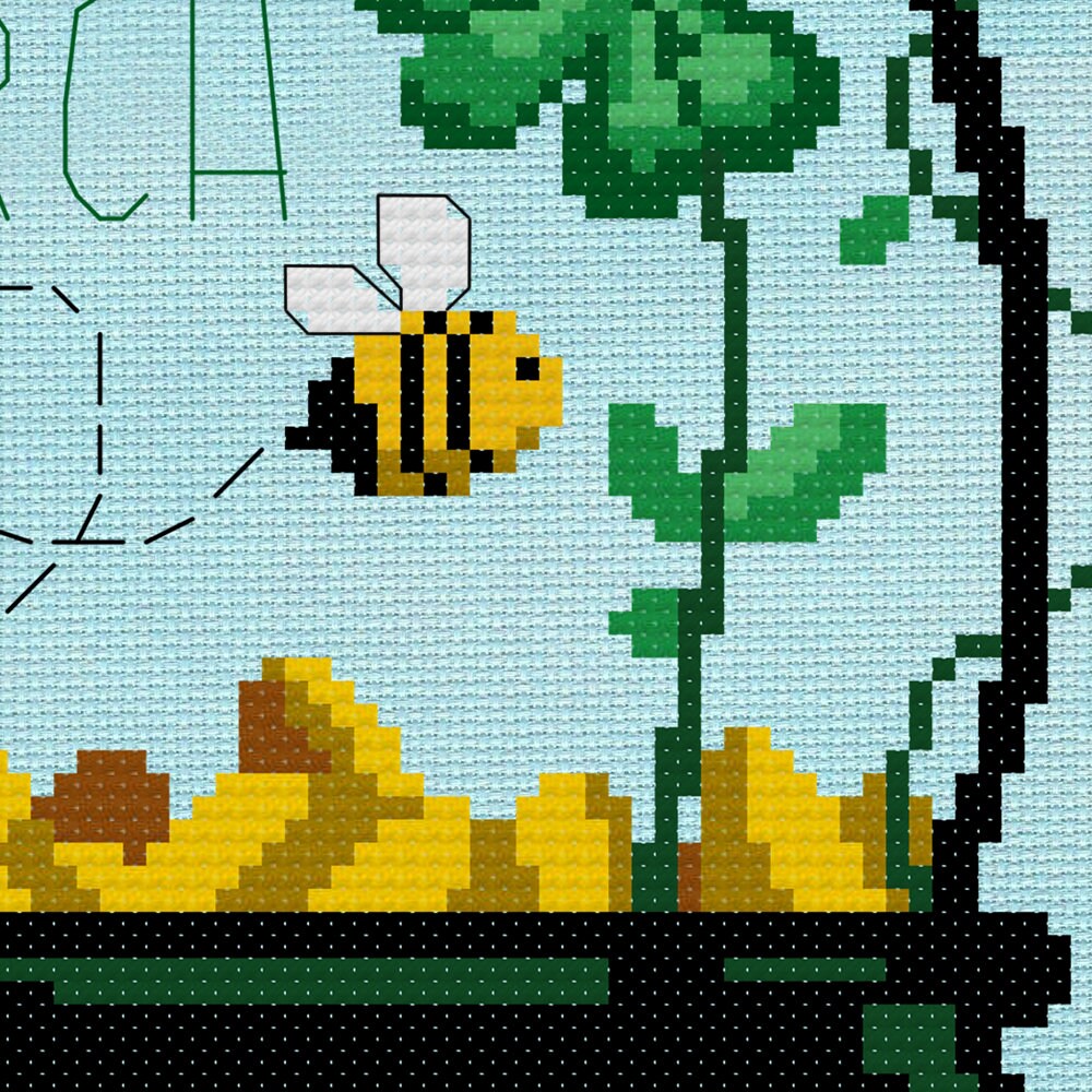 Let's Bee Friends March Cross Stitch Pattern - Digital Download