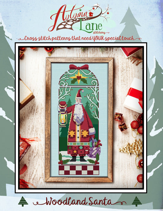 Woodland Santa Cross Stitch Pattern - Printed Leaflet
