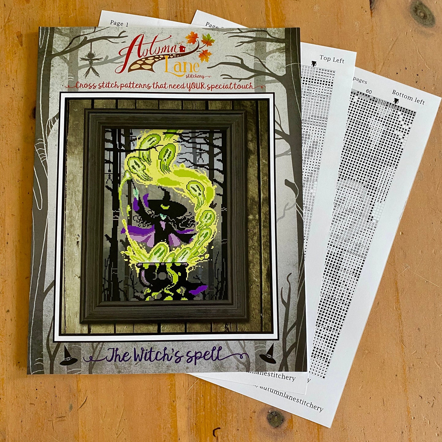 The Witch's Spell Cross Stitch Pattern - Physical Leaflet