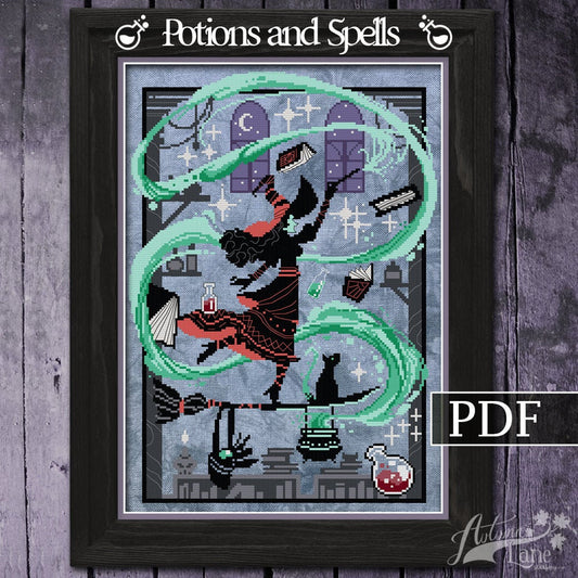 Potions and Spells Cross Stitch Pattern - Digital Download