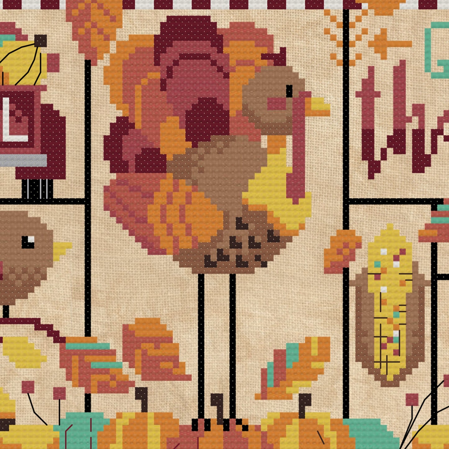 Give Thanks Cross Stitch Pattern - Physical Leaflet