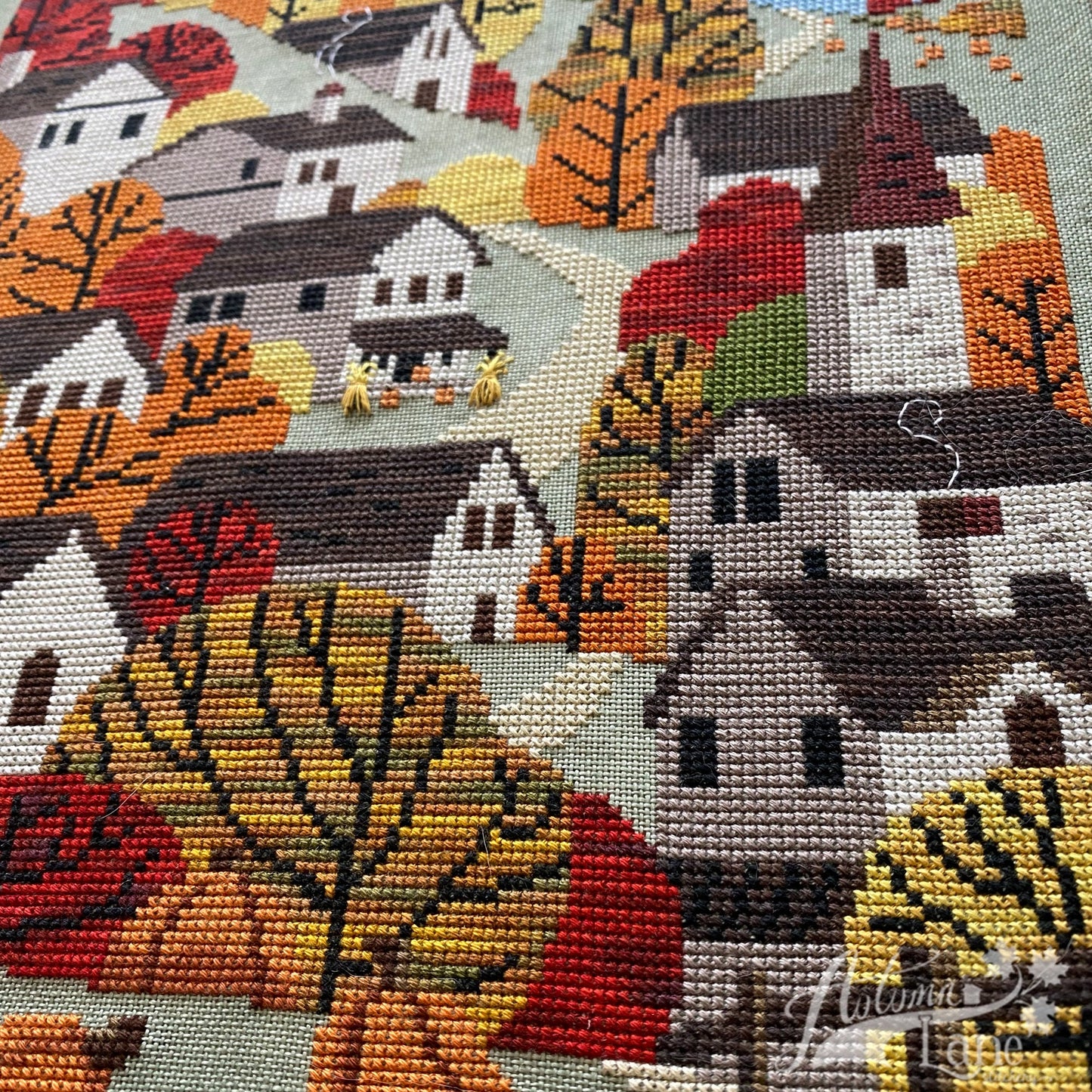 Autumn Towne Cross Stitch Pattern - Digital Download