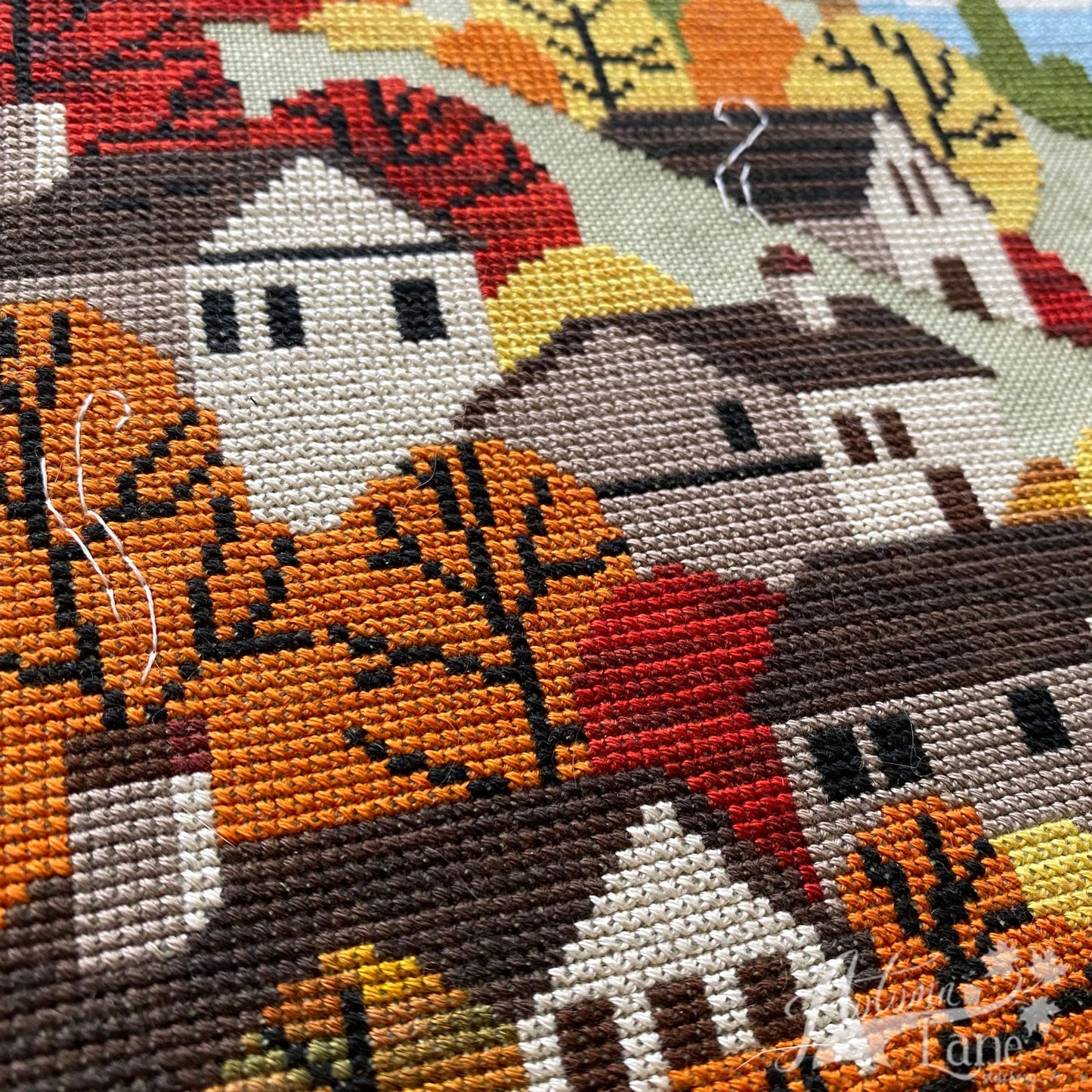 Autumn Towne Cross Stitch Pattern - Digital Download