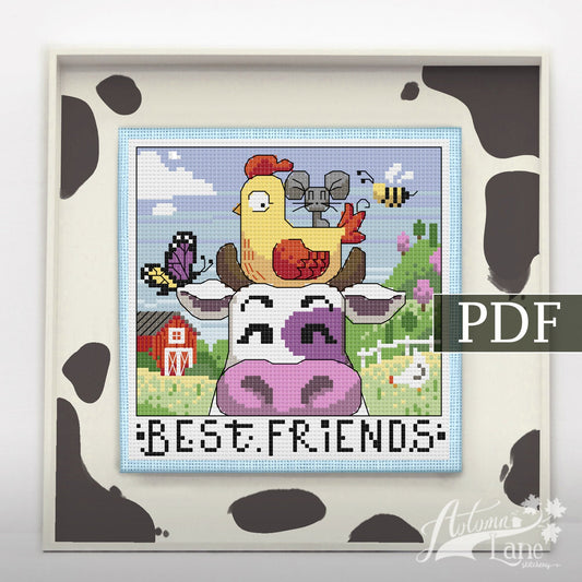Best Friends Cross Stitch Pattern - Digital Download