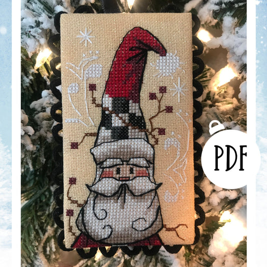 Santa Claus Christmas Ornament Cross Stitch Pattern - Digital Download