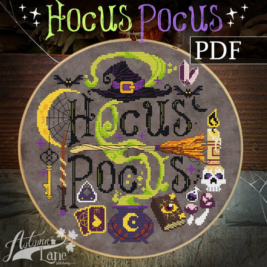Hocus Pocus Cross Stitch Pattern - Digital Download