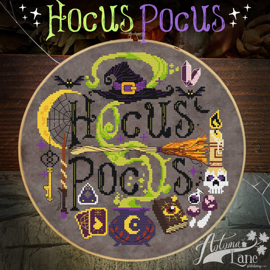 Hocus Pocus Cross Stitch Pattern - Physical Leaflet