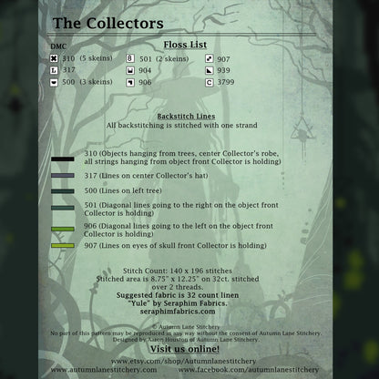 The Collectors Cross Stitch Pattern - Physical Leaflet