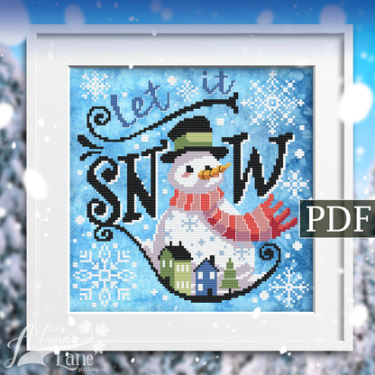 Let It Snow Cross Stitch Pattern - Digital Download