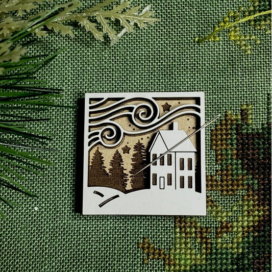 Primitive Winter scene needleminder