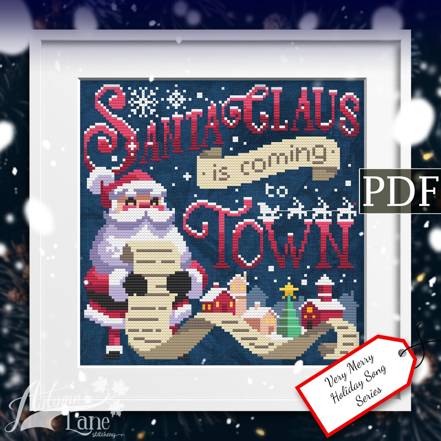 Santa Claus is Coming to Town Cross Stitch Pattern - Digital Download