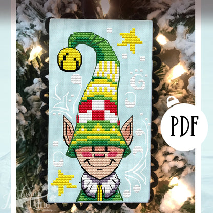 Jolly the Elf cross stitch Pattern - Digital Download