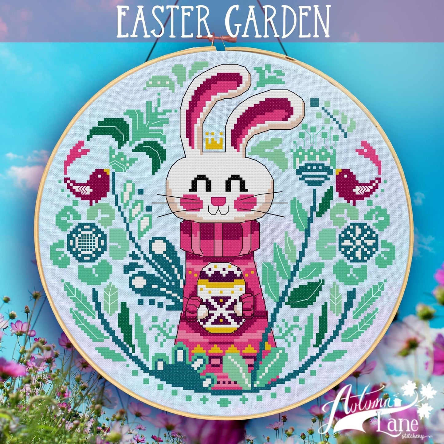 Easter Garden Cross Stitch Pattern - Physical Pattern