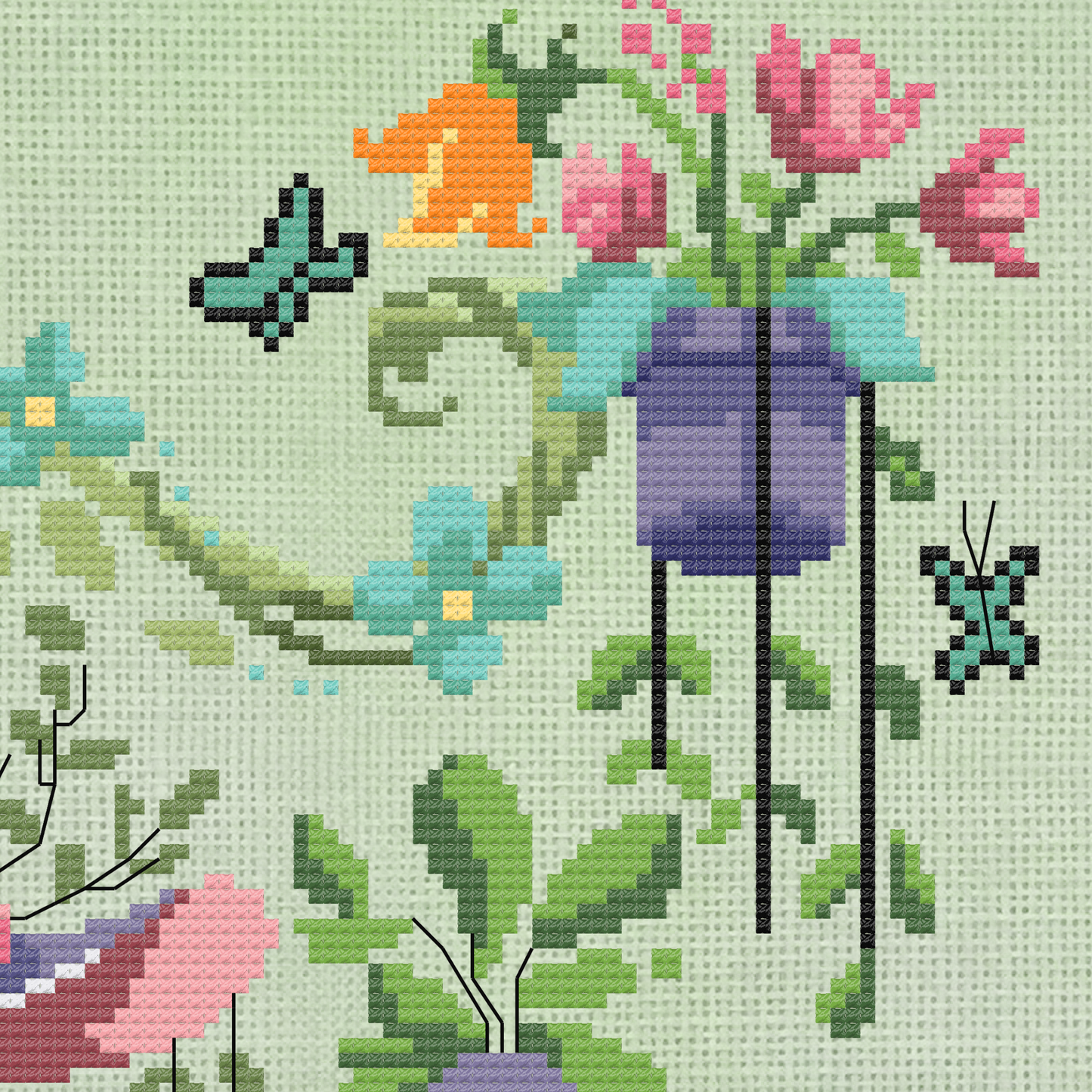 Serena Sprout Cross Stitch Pattern - Digital Download