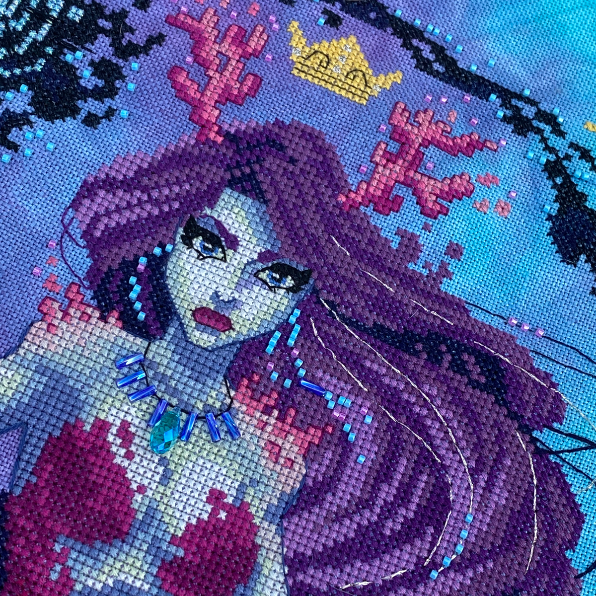 Dark Queen of the Seas Cross Stitch Pattern - Digital Download