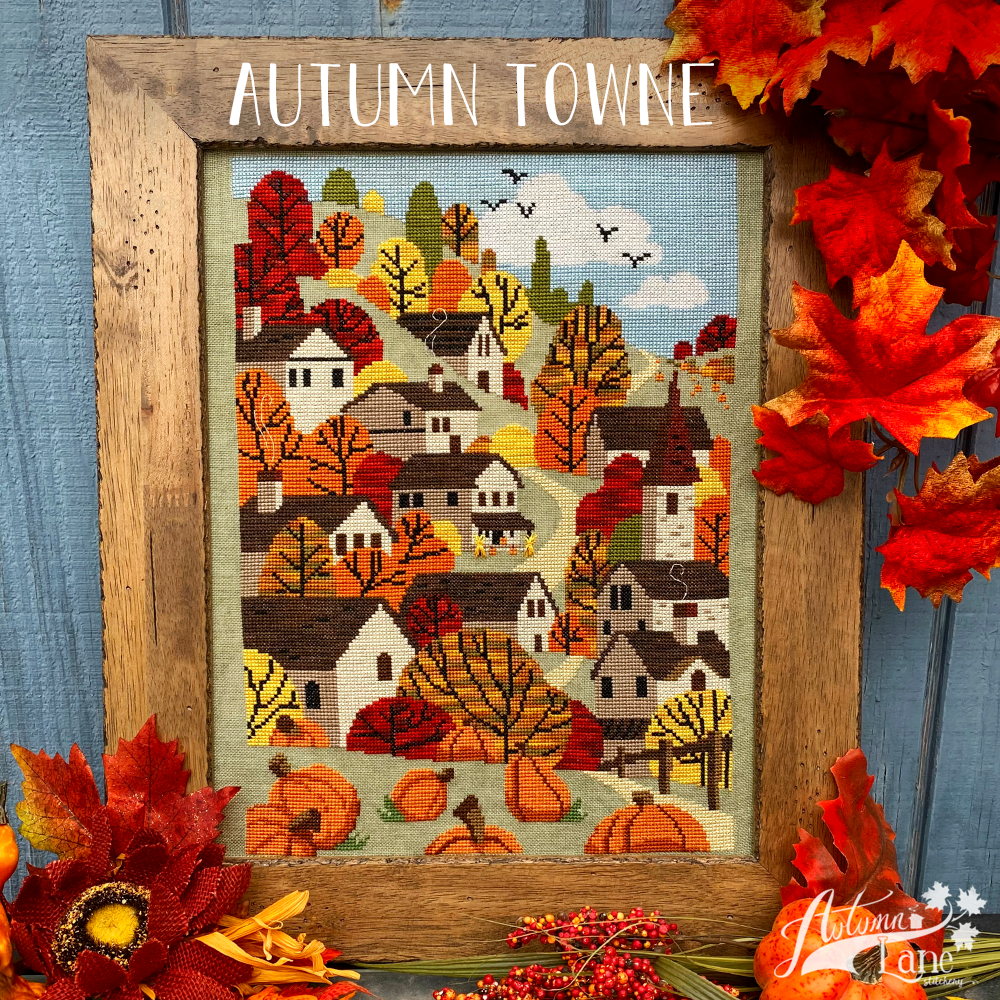 Autumn Towne Cross Stitch Pattern - Physical Leaflet