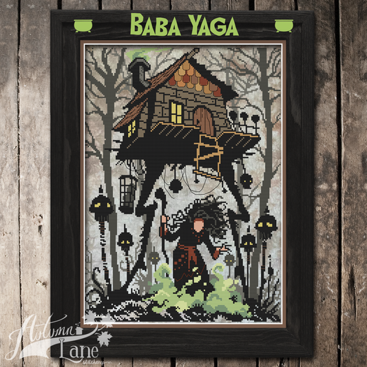 Baba Yaga Cross Stitch Pattern - Physical Leaflet